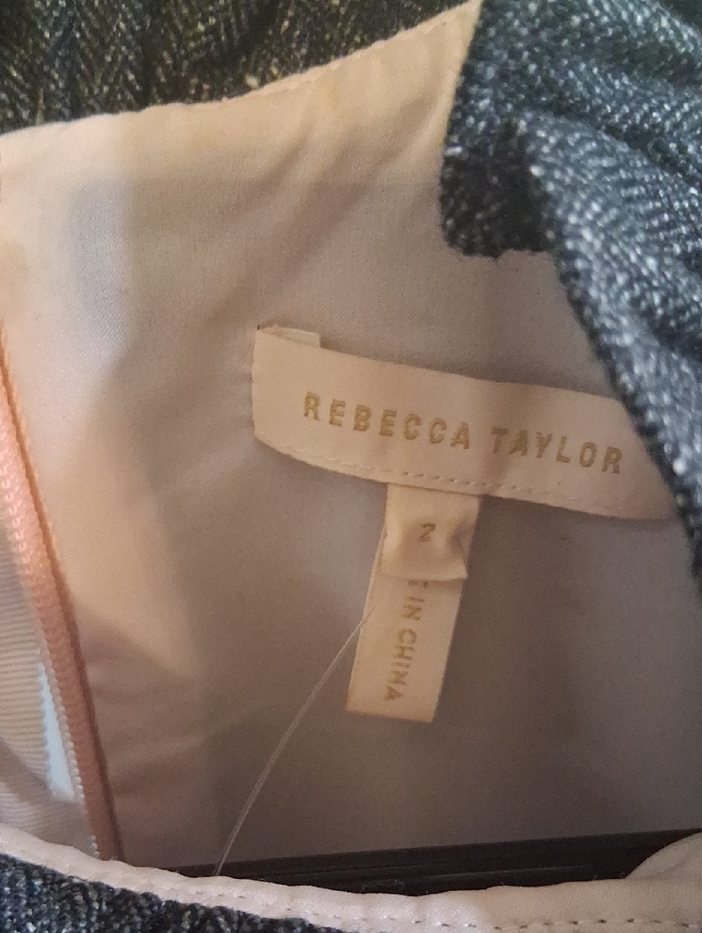 Rebecca Taylor Grey Herringbone Ruffle Sheath Dress - Picture 7 of 10